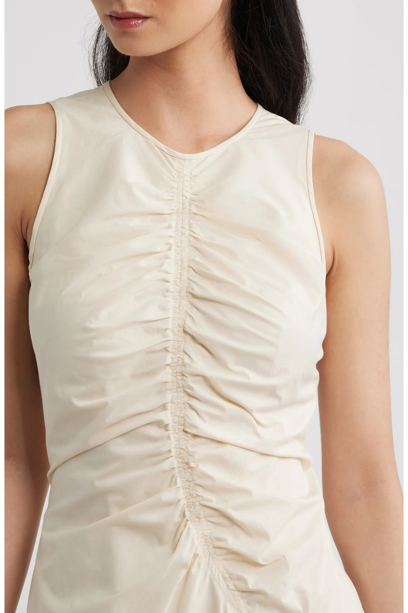 Asymmetrical Ruched Tank Midi Dress (Women) | Nordstrom | Nordstrom