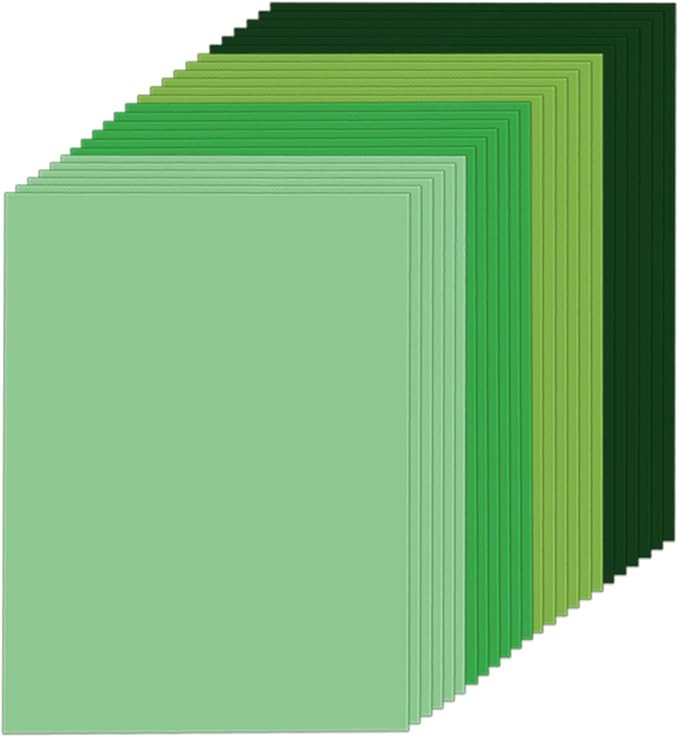 24 Pack Green Cardstock 8.5 x 11 inches Green Construction Paper, Thick Paper Cover Card Stock fo... | Amazon (US)