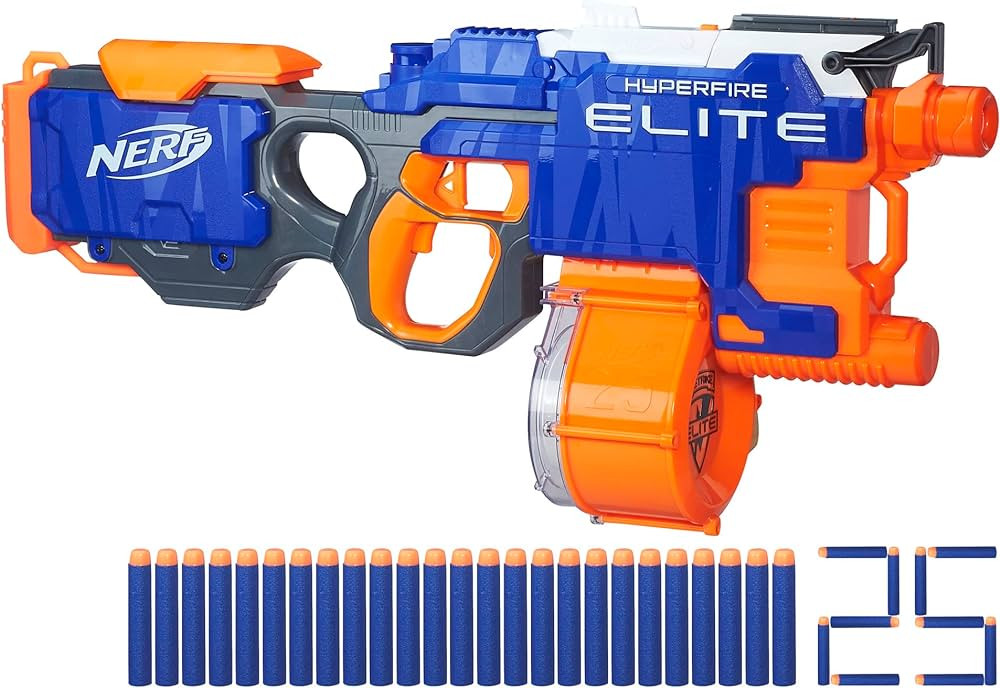 Nerf HyperFire Motorized Elite Blaster, 25-Dart Drum, Fires Up to 5 Darts Per Second, Includes 25... | Amazon (US)