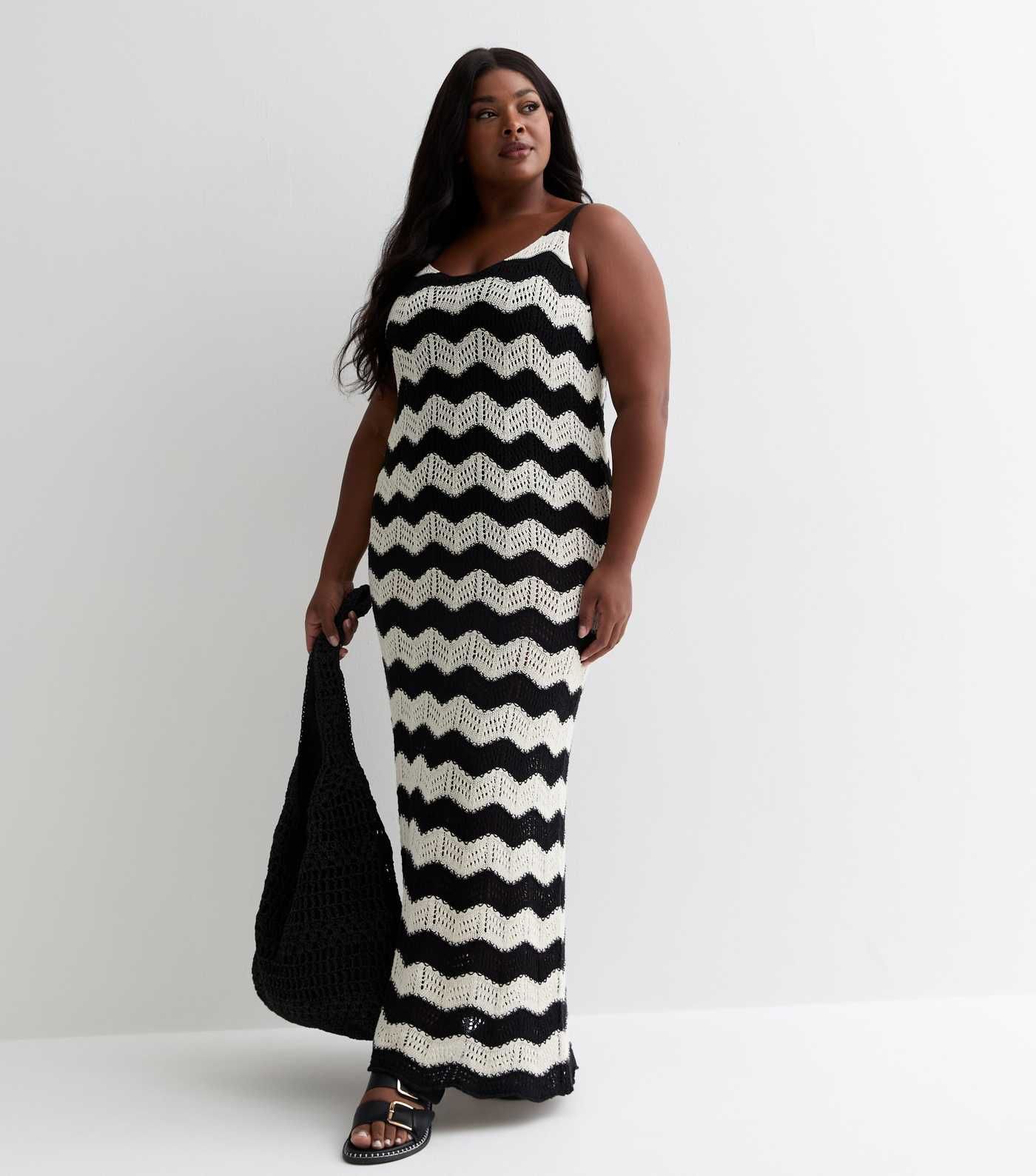 Curves Black Chevron Crochet Beach Maxi Dress
						
						Add to Saved Items
						Remove from S... | New Look (UK)