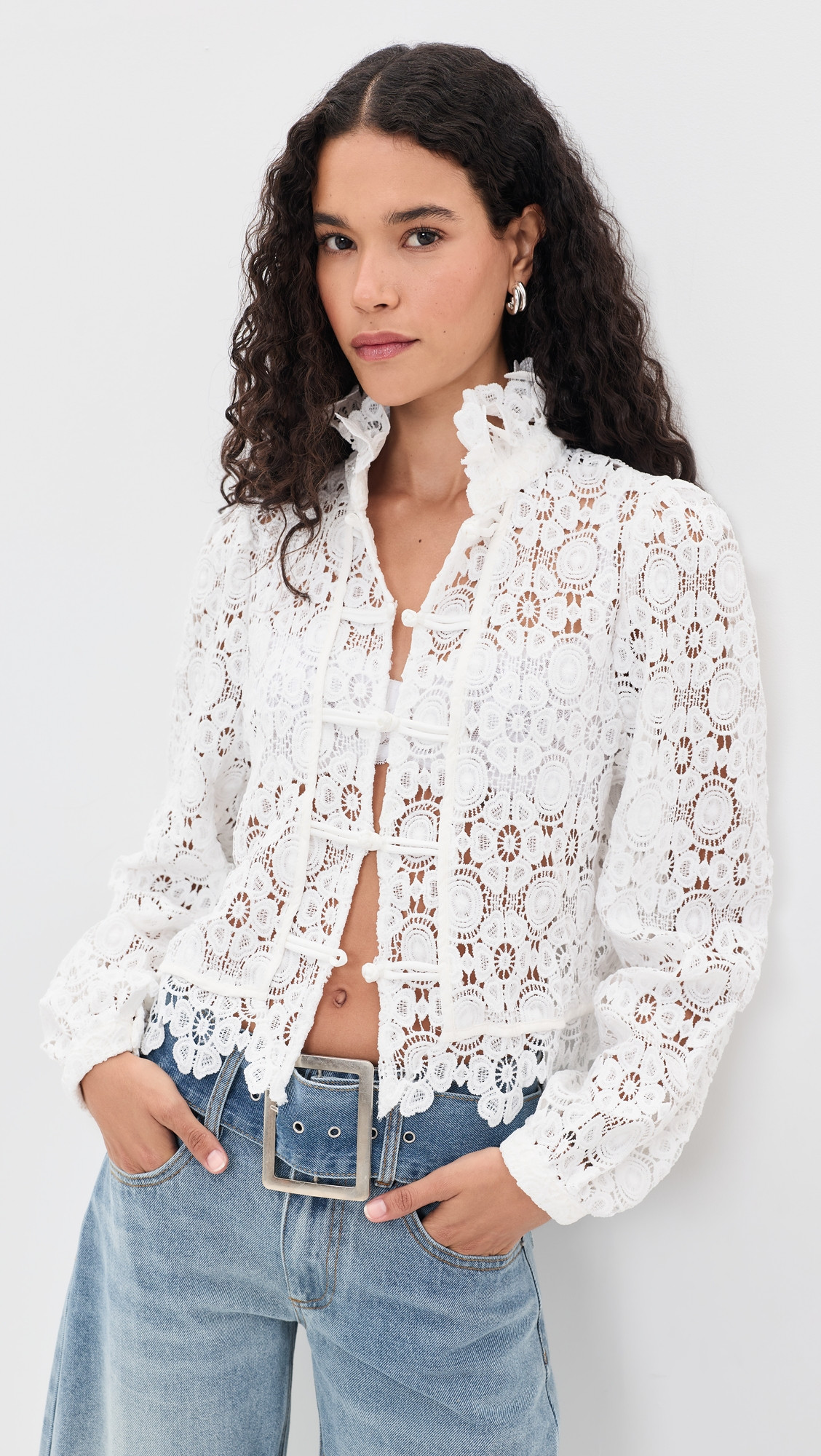 Lioness Overtime Blouse Porcelain XXL | Shopbop