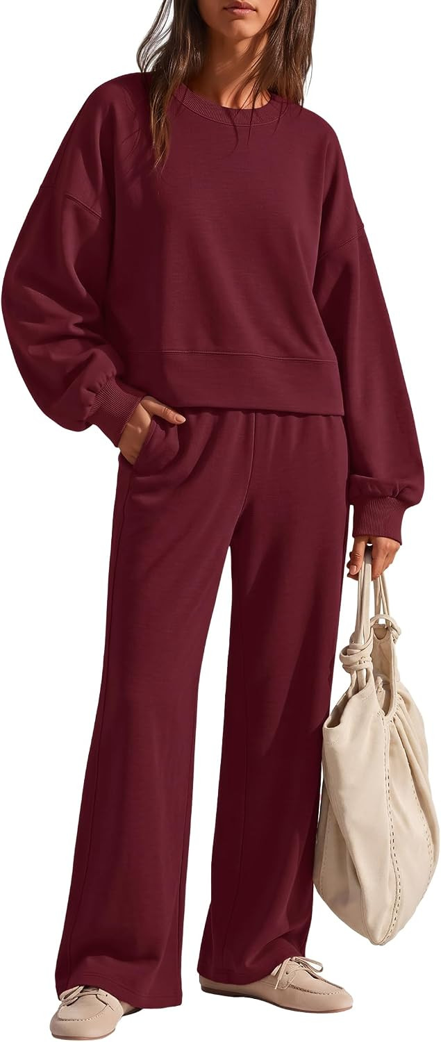 ZESICA Two Piece Lounge Sets for Women Fall Sweatsuit Tracksuit Outfits | Amazon (US)