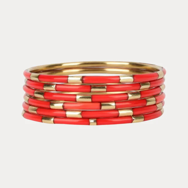 Coral Veda Bangles - Set of 6 | BuDhaGirl