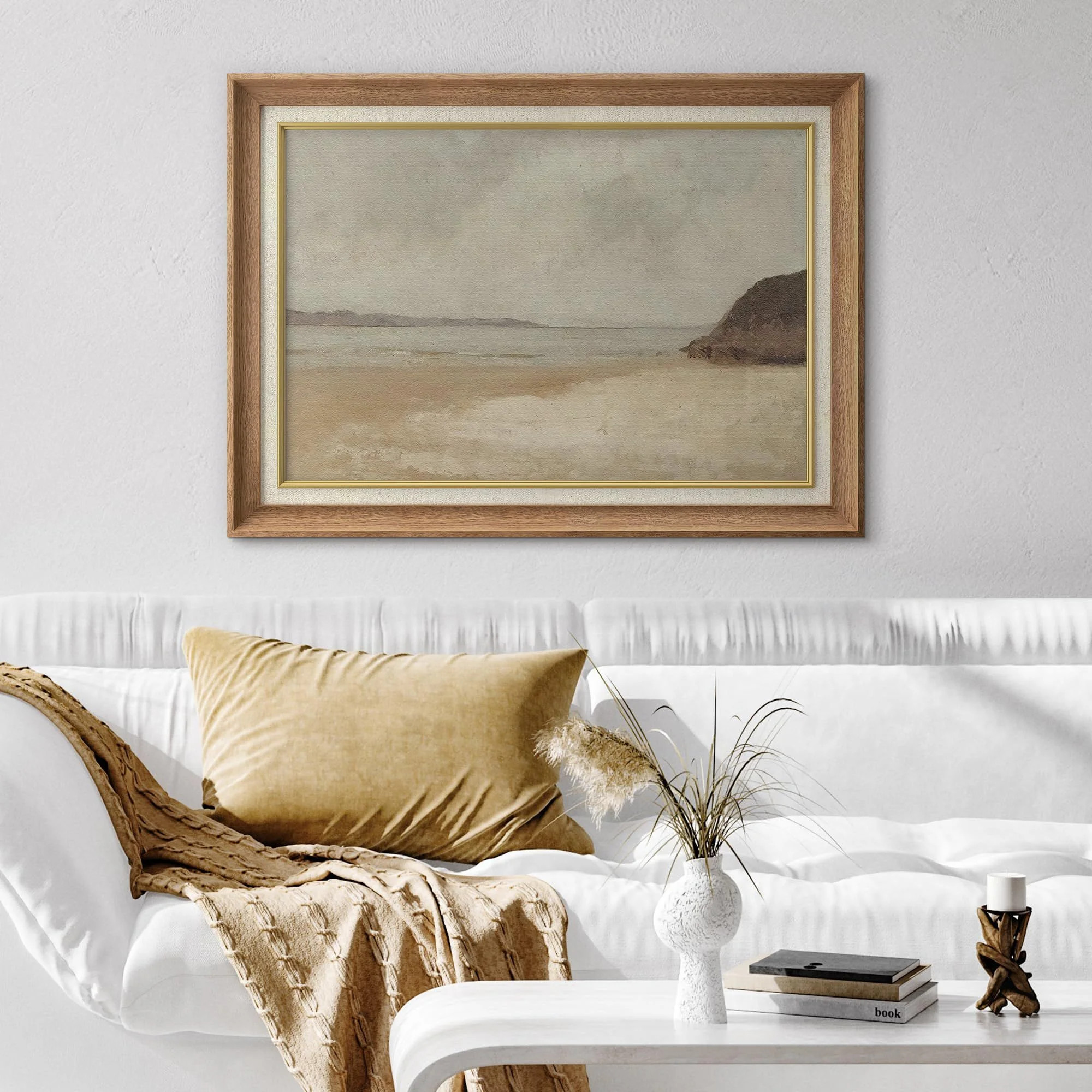 IDEA4WALL Premium Frame Wall Art Coastal Beach Shore Landscape Vintage Print Antique Rustic Illus... | Walmart (US)