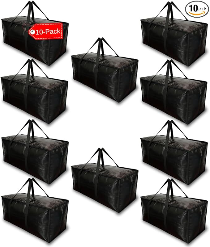 BAG-THAT! 10 Moving Bags, Heavy Duty Extra Large Stronger Handles Wrap Around bag Storage Totes Z... | Amazon (US)