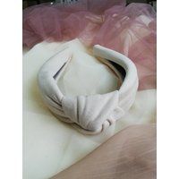 White Velvet Knotted Fabric Headband•spanish Style•pretty Girl Hairband•flexible Knot Headband Adult | Etsy (US)