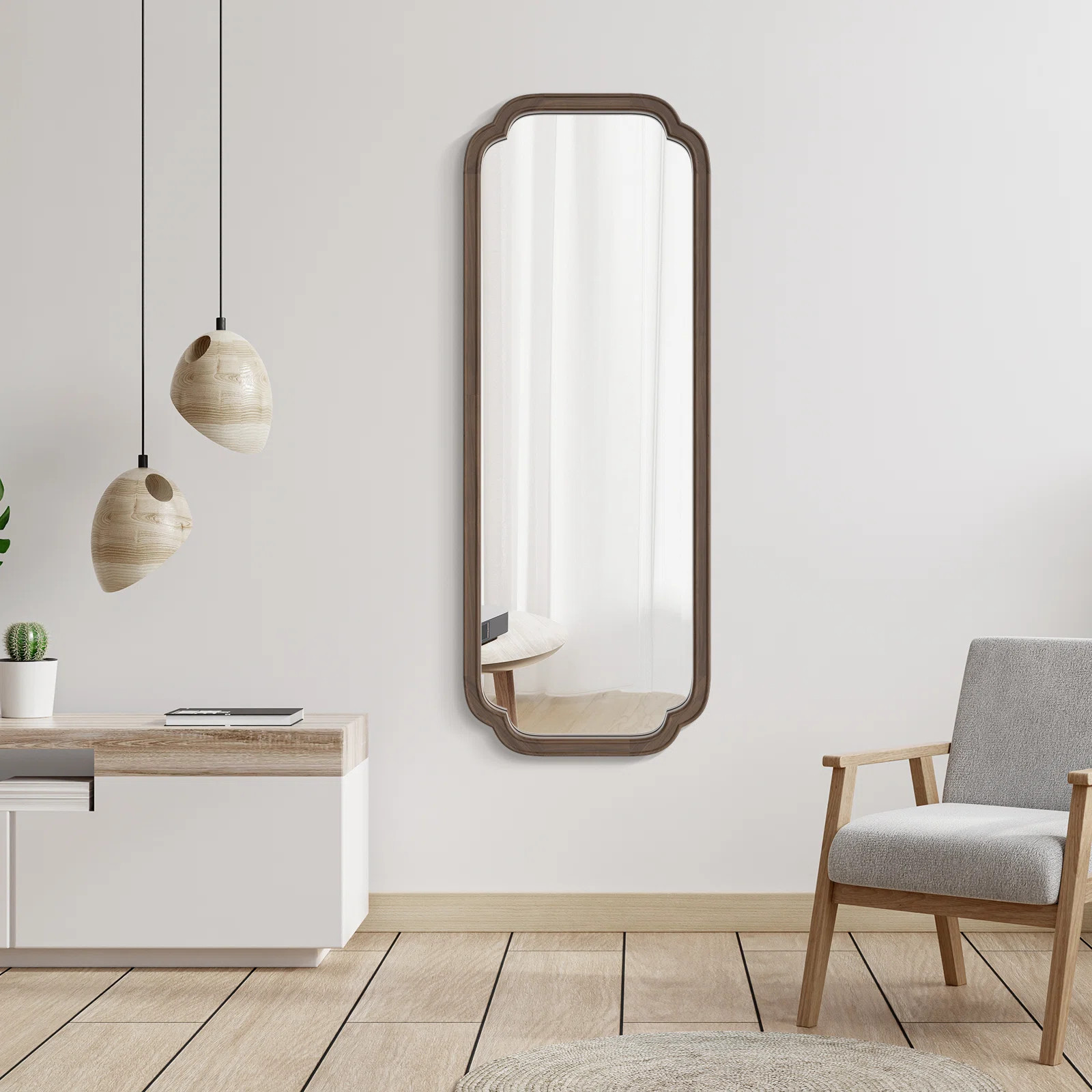 Mervine Full Length Wood Mirror | Wayfair North America