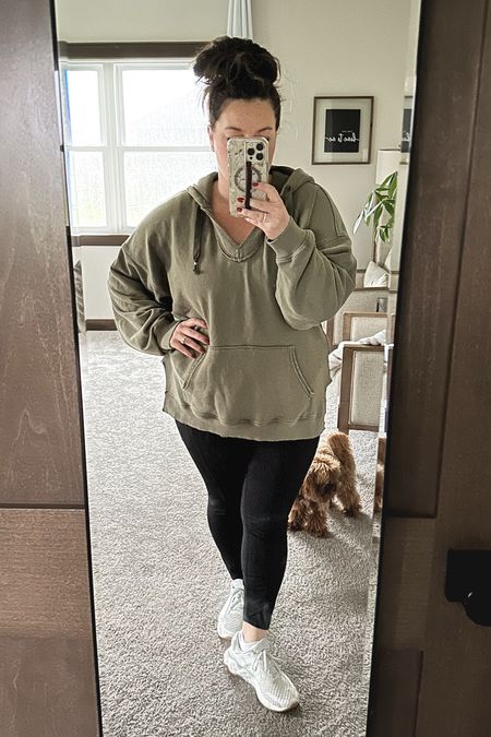 Sweatshirt is the best, but discontinued. It’s called Aerie Barefoot Hoodie if you wish to thrift via Poshmark, etc. 😉 Fave medium control top leggings for yoga + Pilates tonight. And always, a shadow puppy following me everywhere. 🥰

#LTKmidsize #LTKfitness #LTKfindsunder50