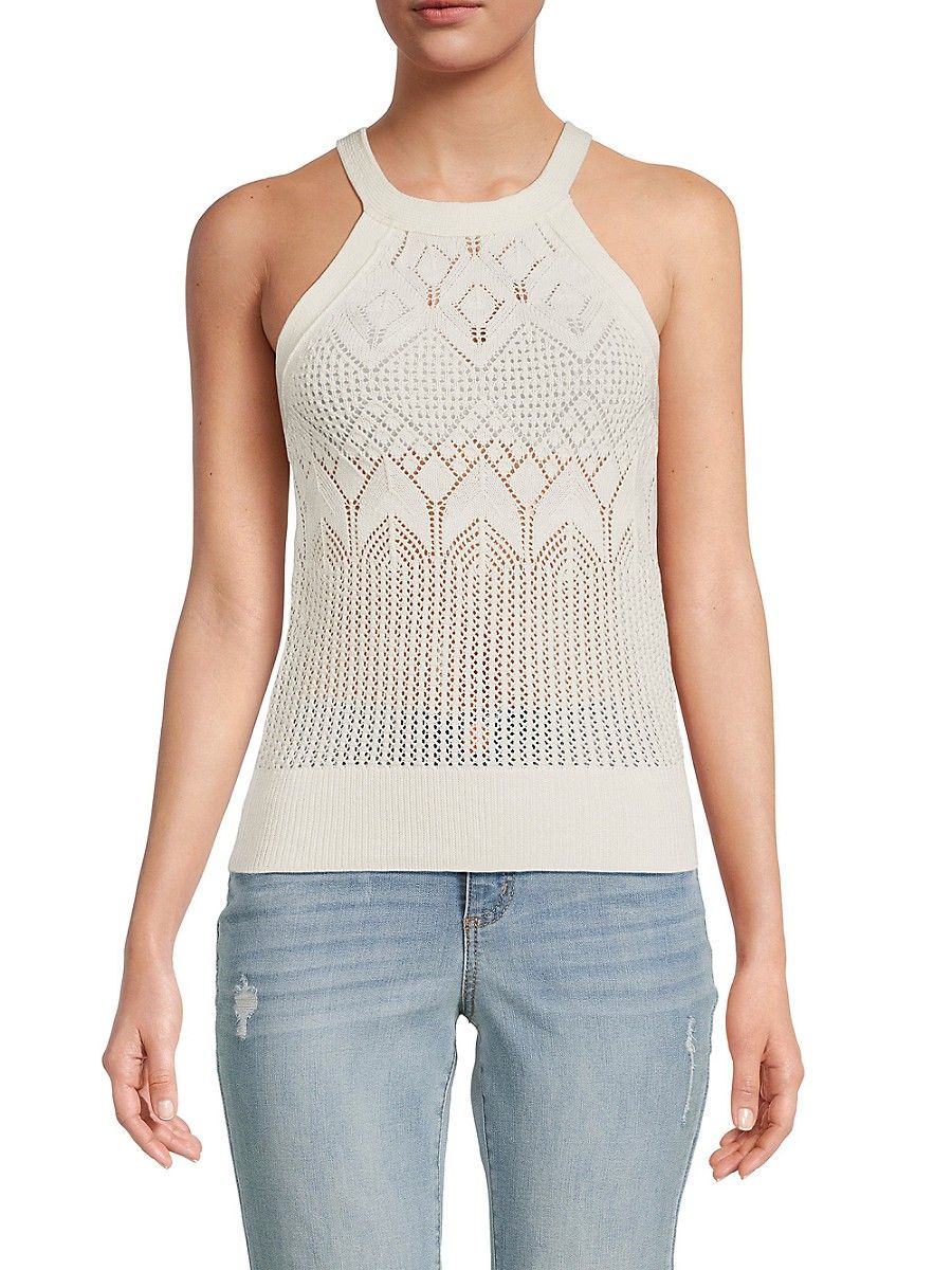 7 For All Mankind Women's Crochet Top - Ivory - Size S | Saks Fifth Avenue OFF 5TH