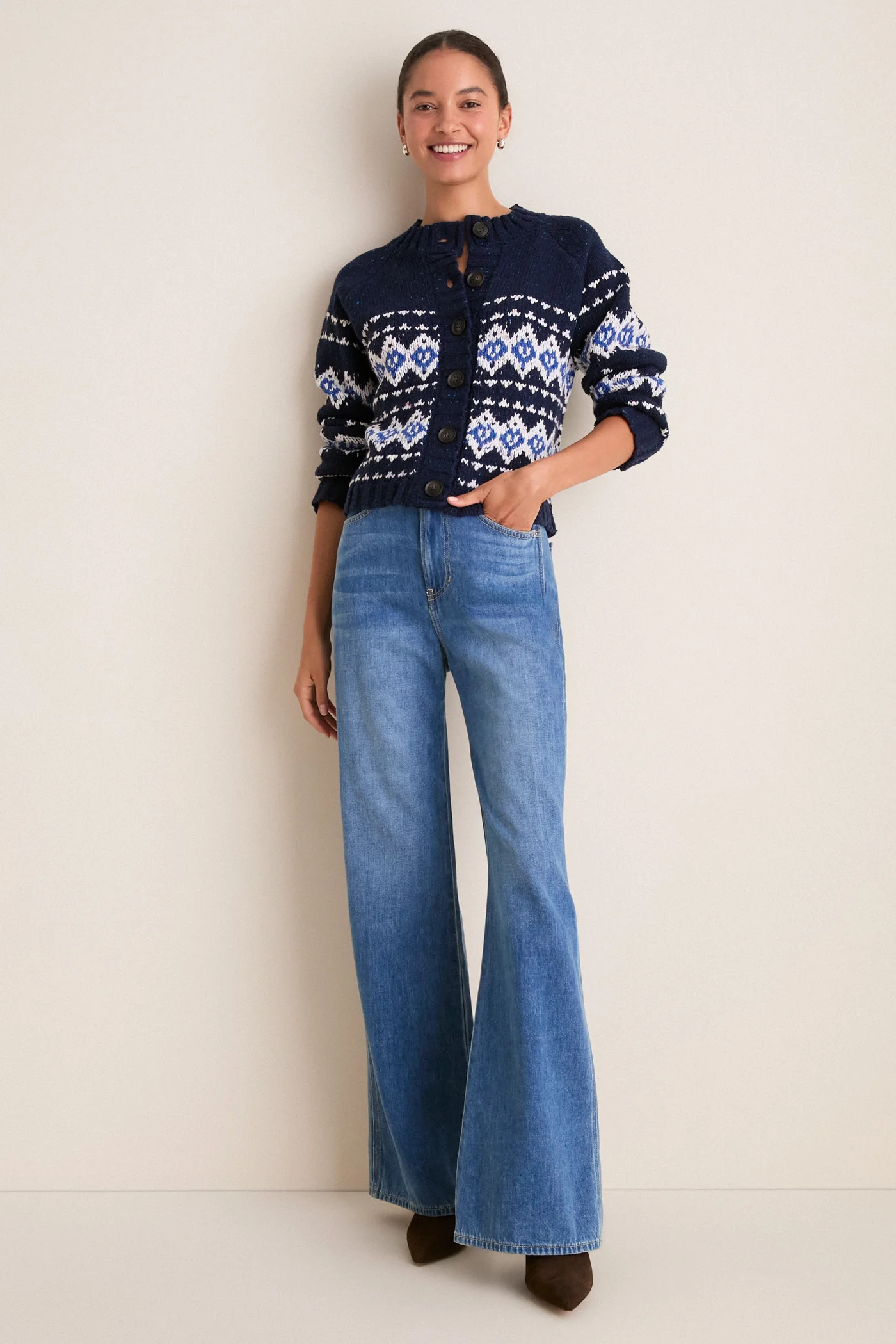 Navy Fair Isle Natalie Cardigan | Tuckernuck (US)