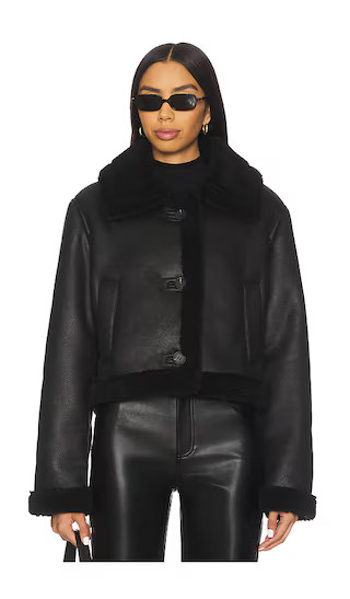 Cyrilla Faux Leather Jacket in Black | Revolve Clothing (Global)