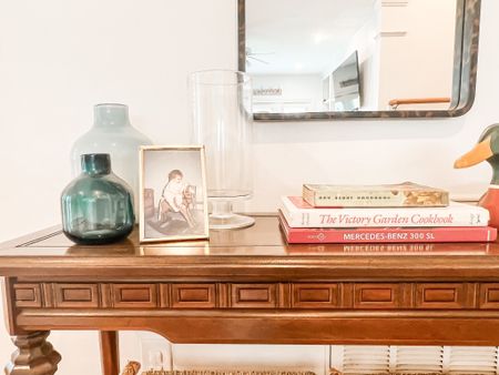 Console Styling, Modern Grand Millennial, Blue Vase, Coffee Table Books, vintage decor 

#LTKhome #LTKFind #LTKSeasonal