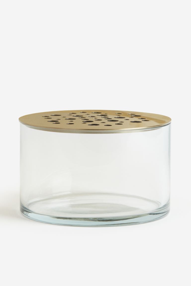 Glass ikebana vase - Clear glass/Gold-coloured - Home All | H&M GB | H&M (UK, MY, IN, SG, PH, TW, HK)
