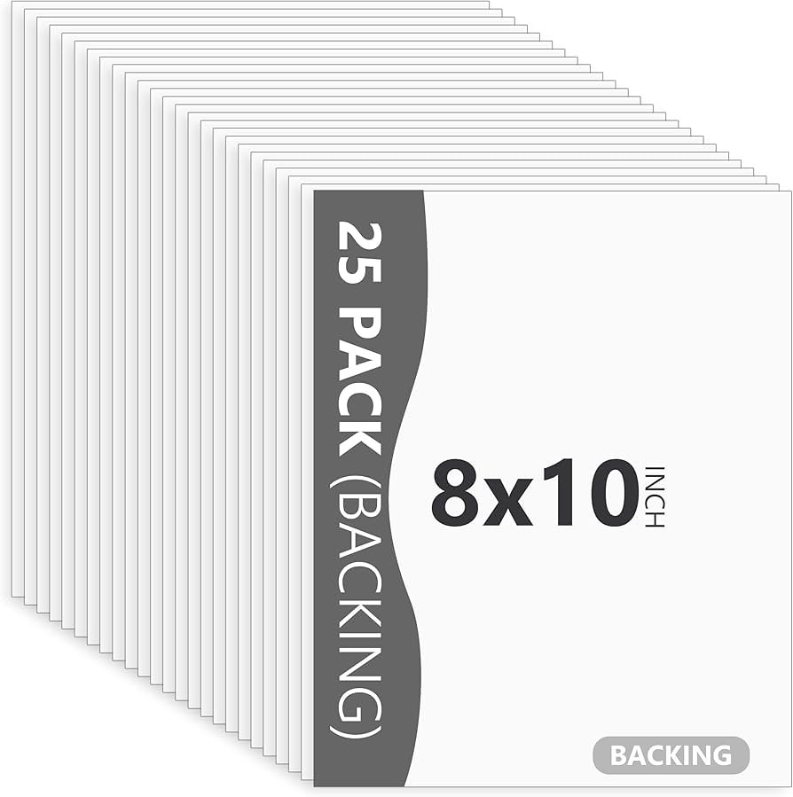 25 Pack Backing Boards, 8x10 Uncut White Mats Matboards | Amazon (US)