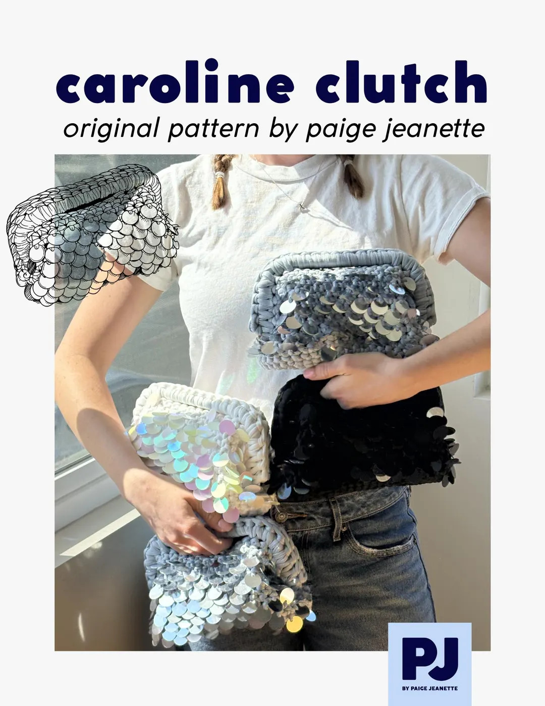PATTERN - Caroline Clutch Pattern (Crochet Sequin Clutch Purse Pattern) | Etsy (Global)