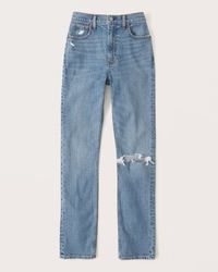 Women's Ultra High Rise Slim Straight Jean | Women's Bottoms | Abercrombie.com | Abercrombie & Fitch (US)