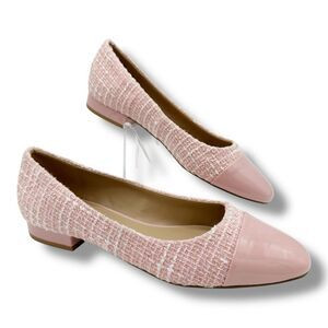 Steve Madden Blair Cap Toe Ballet Flat In Pink Patent and Boucle Tweed Multi 8 | Poshmark