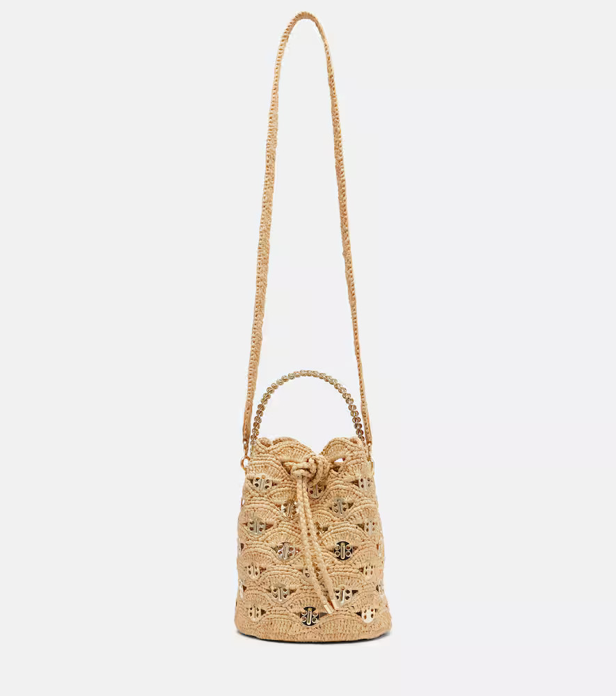Rabanne Embellished raffia tote bag | Mytheresa (DACH)
