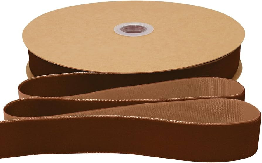 Brown Velvet Ribbon 1 Inch × 25 Yards Ribbon for Gift Wrapping Christmas Wreath Bow DIY Sewing P... | Amazon (US)