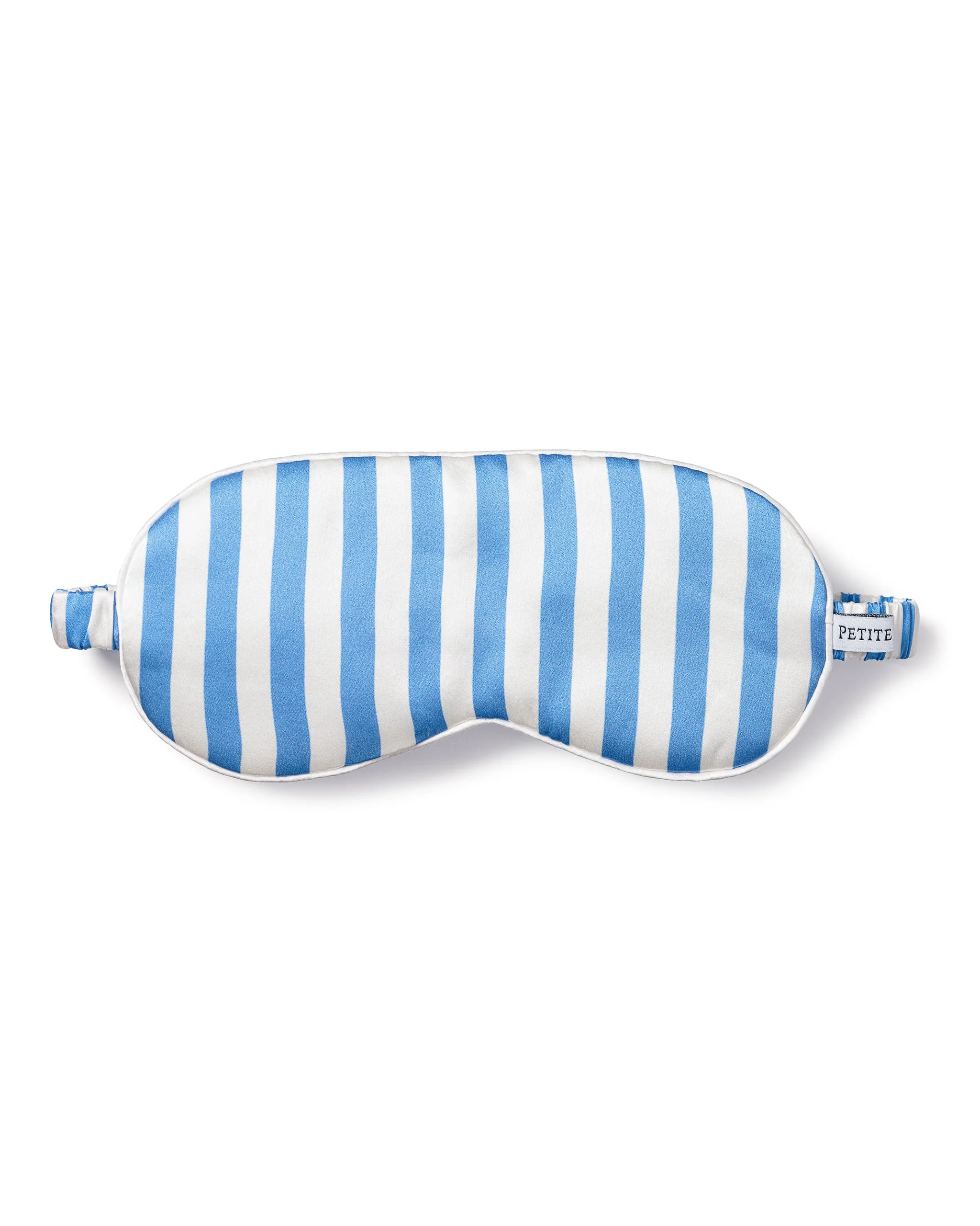 Women's Silk Sleep Mask in Azure Stripe | Petite Plume