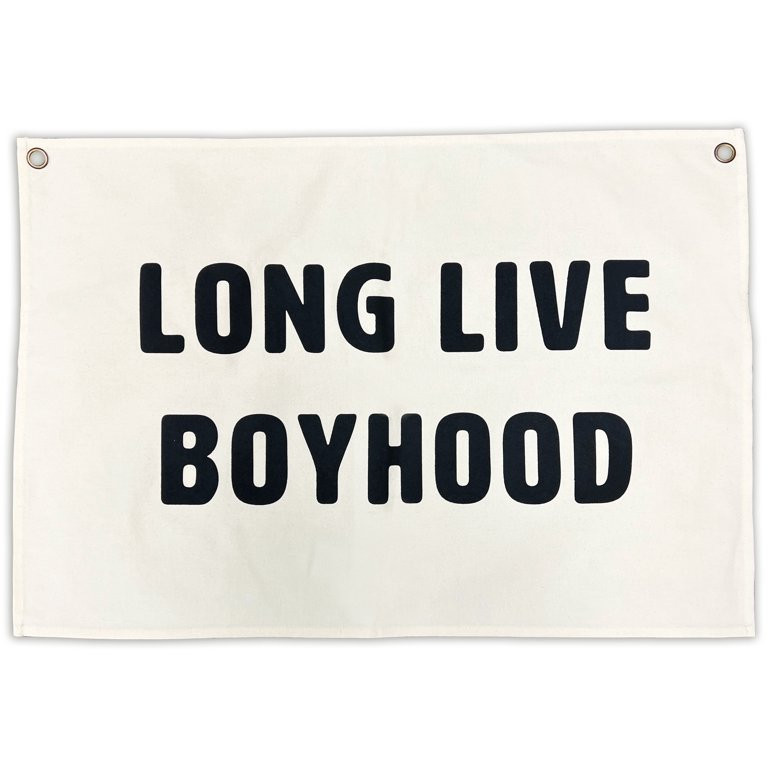 Long Live Boyhood Canvas Banner, 20"x30", Wall Hanging Decor for Boys Nursery or Toddler Bedroom | Walmart (US)