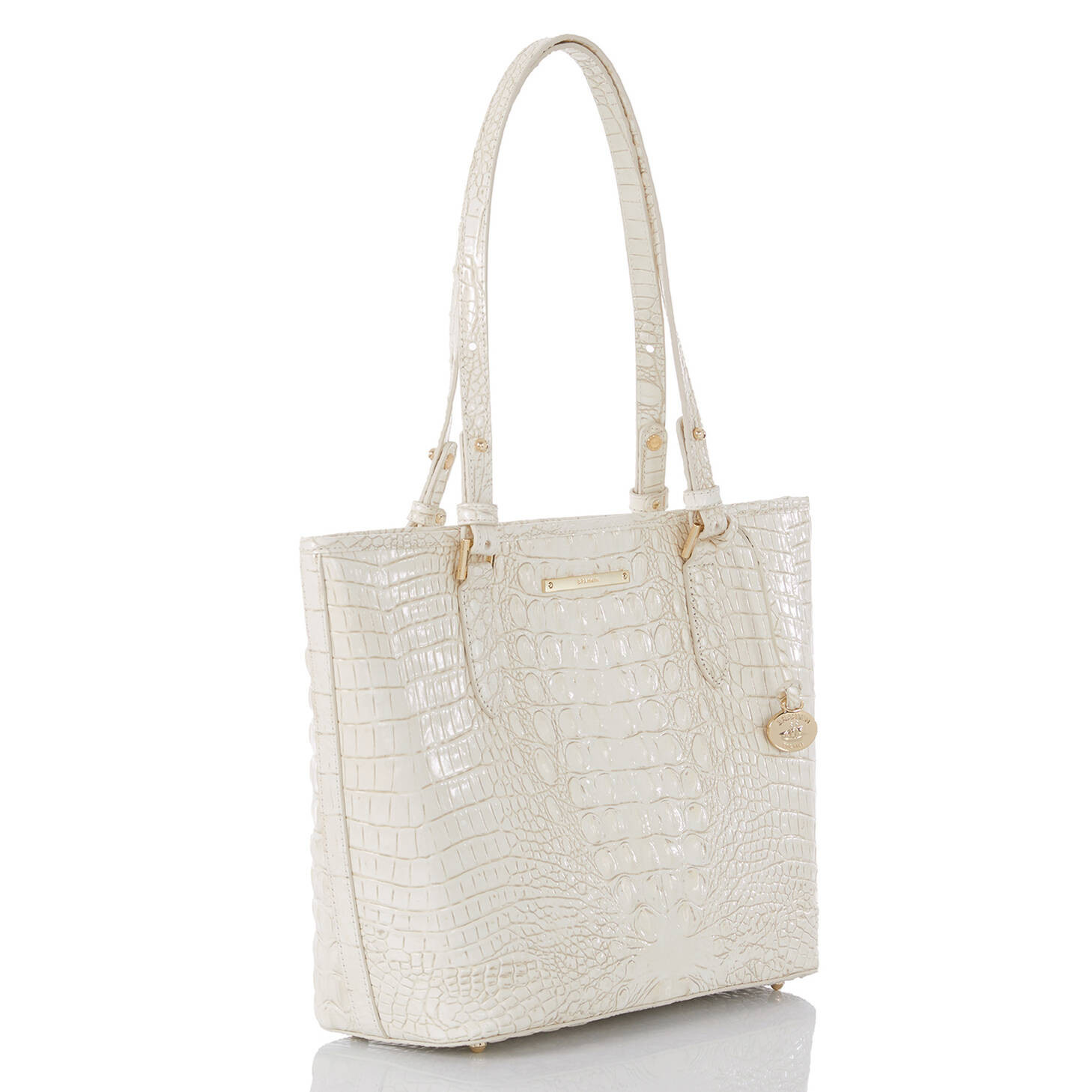Medium Asher Leather Tote | Coconut Milk | BRAHMIN | Brahmin