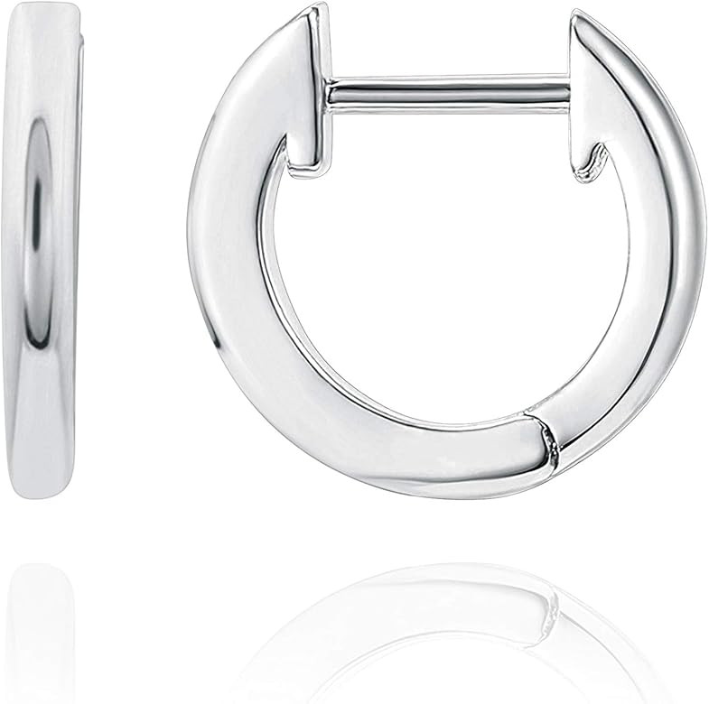 PAVOI 14K Gold Plated, Gold Vermeil, S925 Sterling Silver Cuff Earrings Huggie Stud | Small Hoop ... | Amazon (US)
