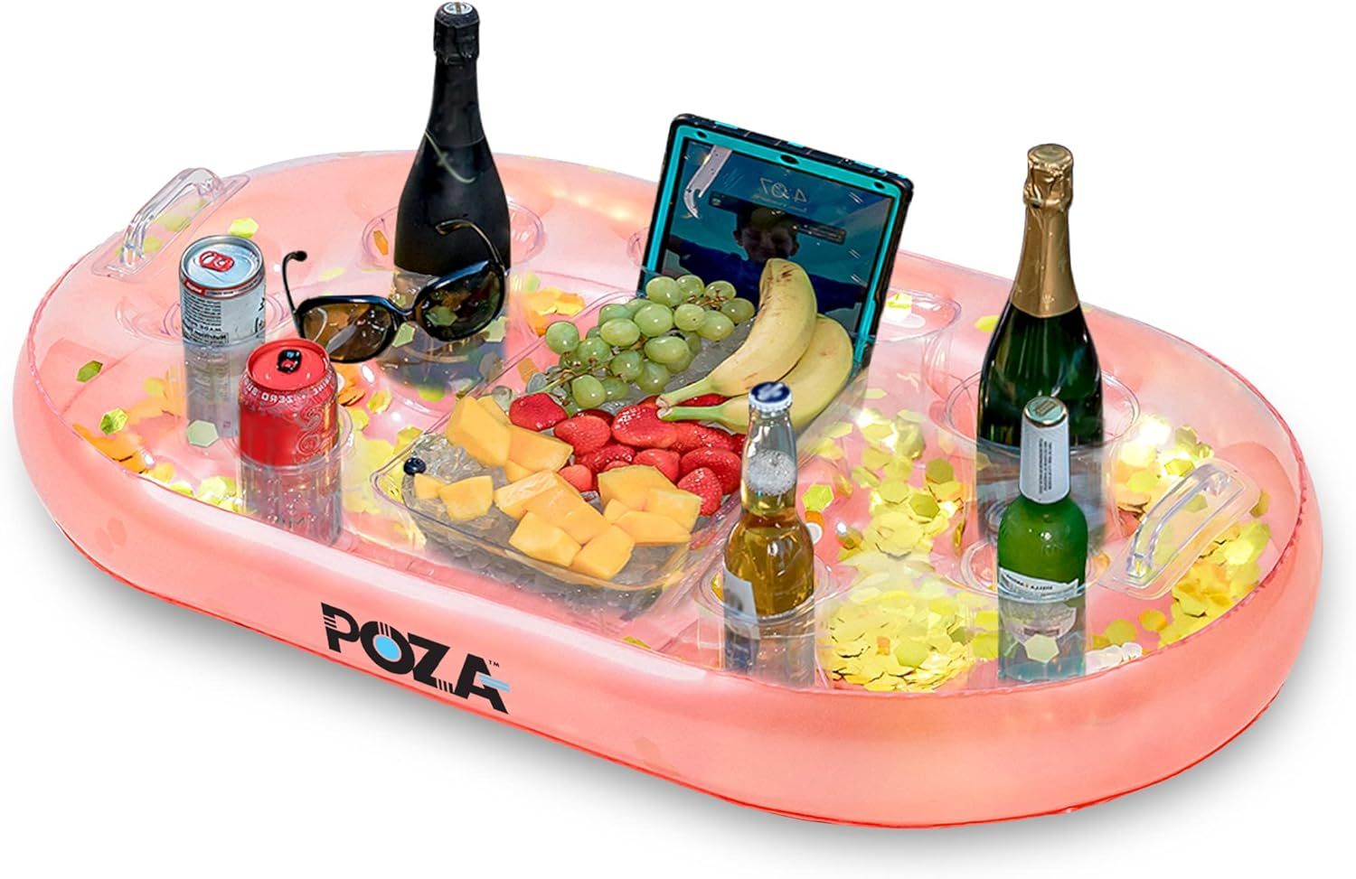 POZA Inflatable Gold Floating Cooler - Luxurious Drink Holder Filled with Sparkly Confetti, Premi... | Amazon (US)