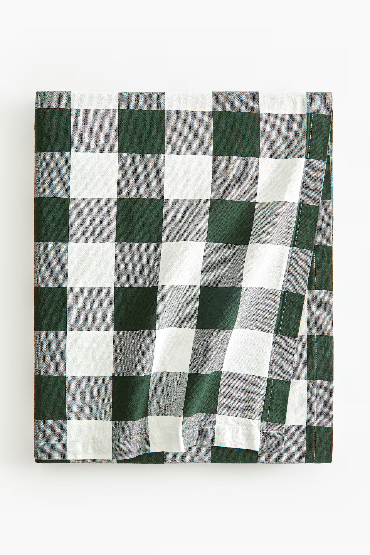 Patterned Cotton Tablecloth - Dark green/checked - Home All | H&M US | H&M (US + CA)