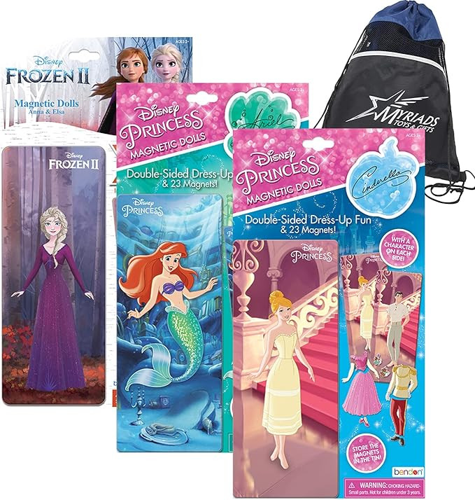 Bendon Disney Princess Magnetic Activity Set 3 Pack for Girls: Magnet Paperdoll Tins with Frozen,... | Amazon (US)