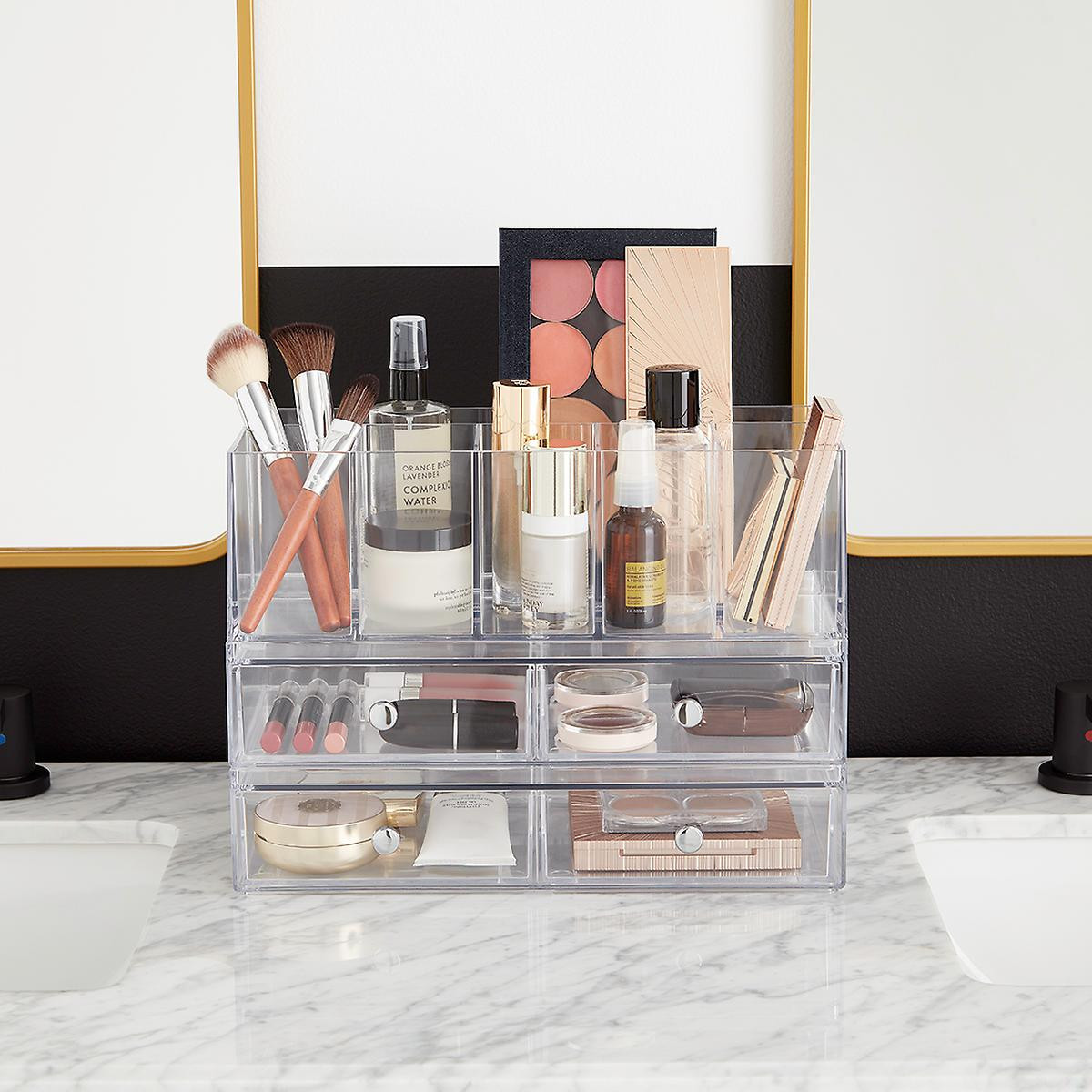 iDesign Clarity Stackable Makeup System | The Container Store