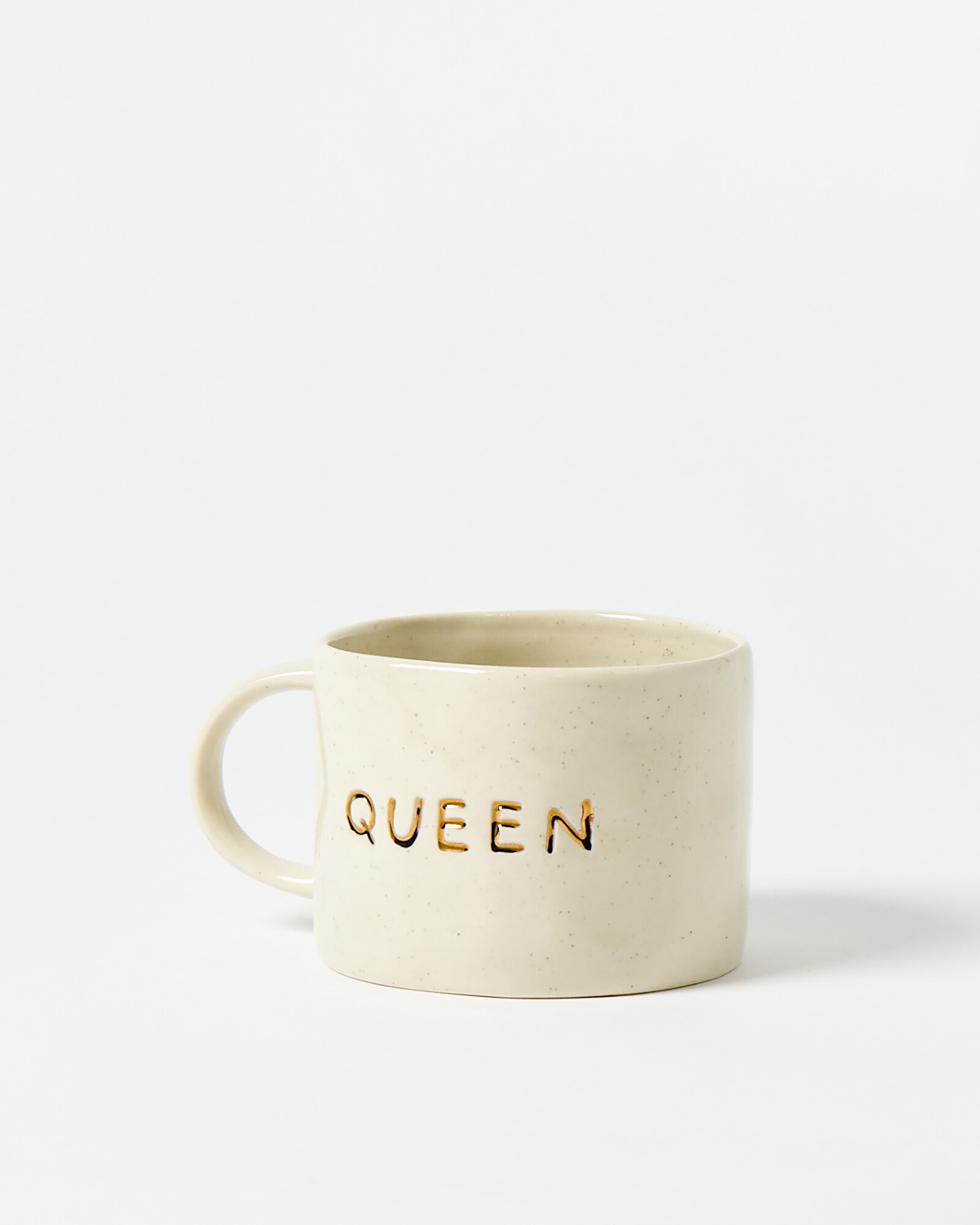 Queen White Speckle Ceramic Mug | Oliver Bonas (Global)