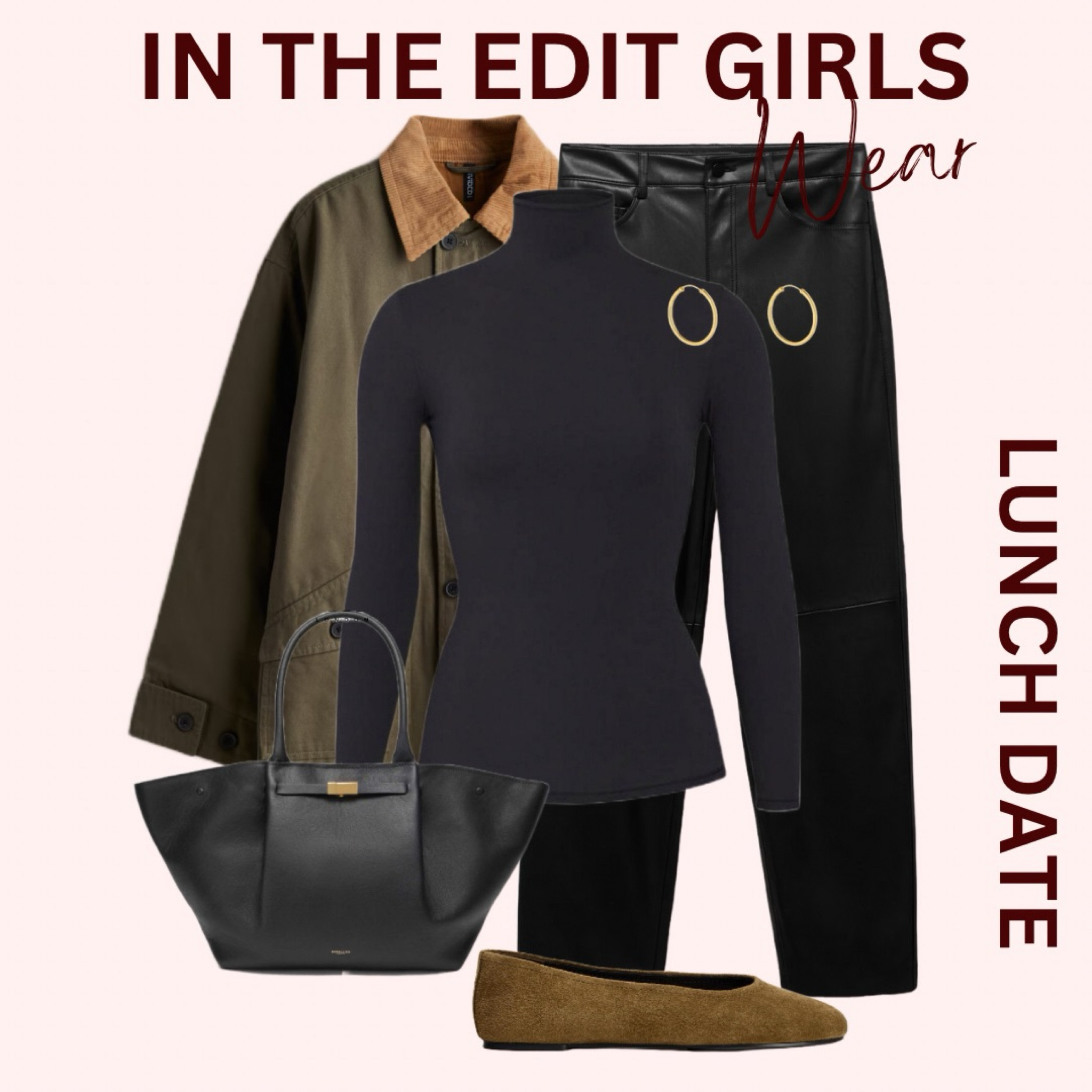 Leather trouser styled for lunch date 

Skims top 
Barn jacket 
Brown pumps Zara 
Black bag 

#LTKeurope #LTKstyletip #LTKautumn
