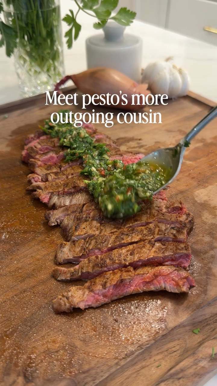 Meet pesto’s more outgoing cousin: chimichurri ✨

Bright, herby, garlicky, a little tangy, and somehow good on absolutely everything. I make this constantly during the summer and it never lasts more than a day in our house.

Drizzle over steak, spoon onto tacos, use it as a marinade for chicken or shrimp, toss with roasted potatoes, spread onto sandwiches, or serve with grilled vegetables and crusty bread. Or honestly… just eat it with a spoon.

My favorite knives @zwilling and food processor

#LTKHome #LTKSeasonal #LTKfoodie