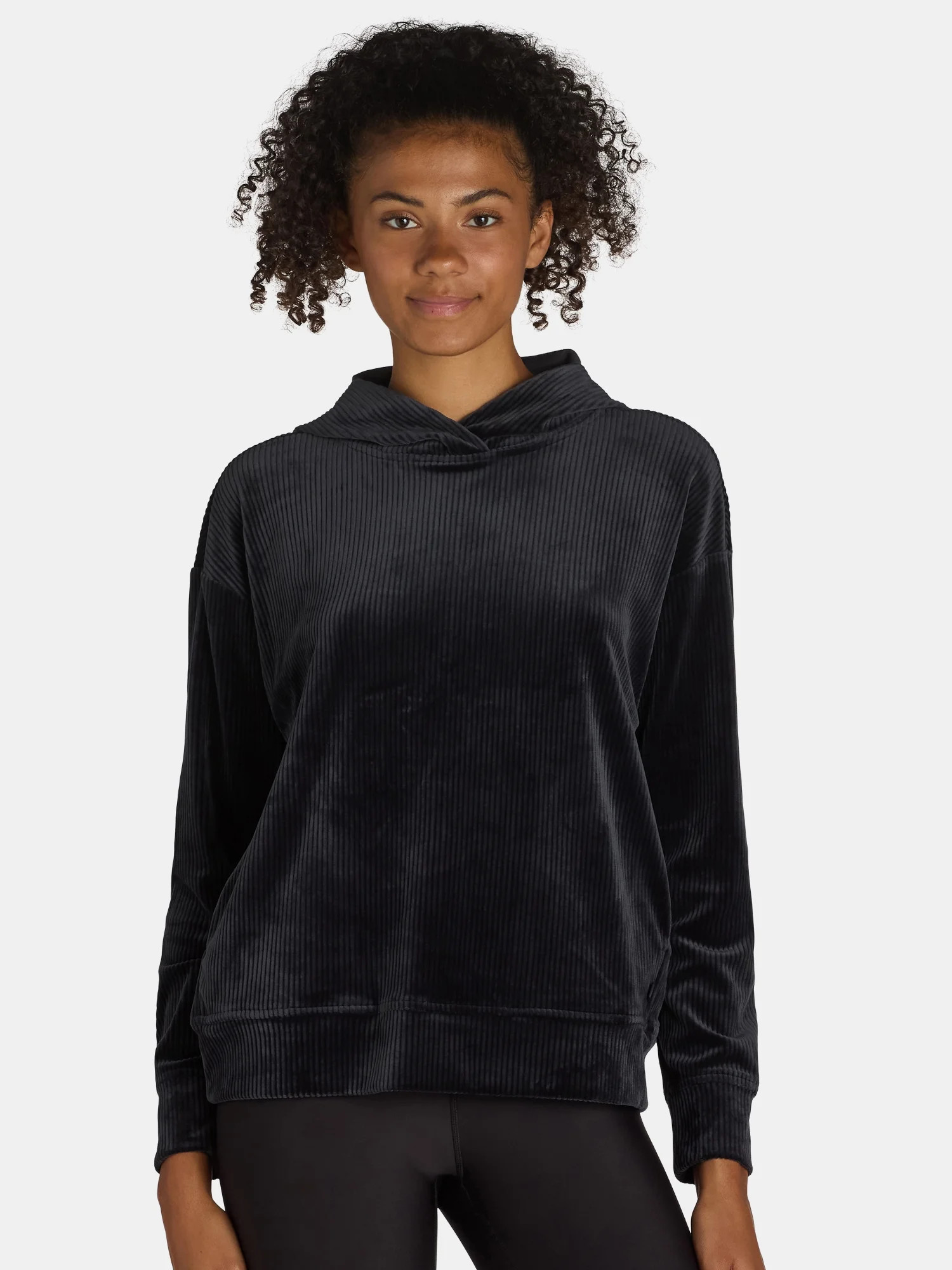 Avia Women's Hooded Corduroy Velour Sweatshirt, Sizes XS-XXXL - Walmart.com | Walmart (US)