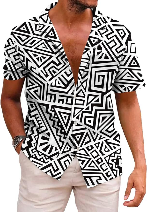 KYKU Mexico Shirt for Men Funny Beach Shirts Hawaiian Button Down Short Sleeve | Amazon (US)