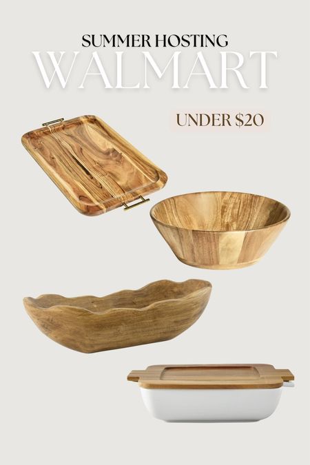Acacia wood serving pieces from Walmart for under $20!