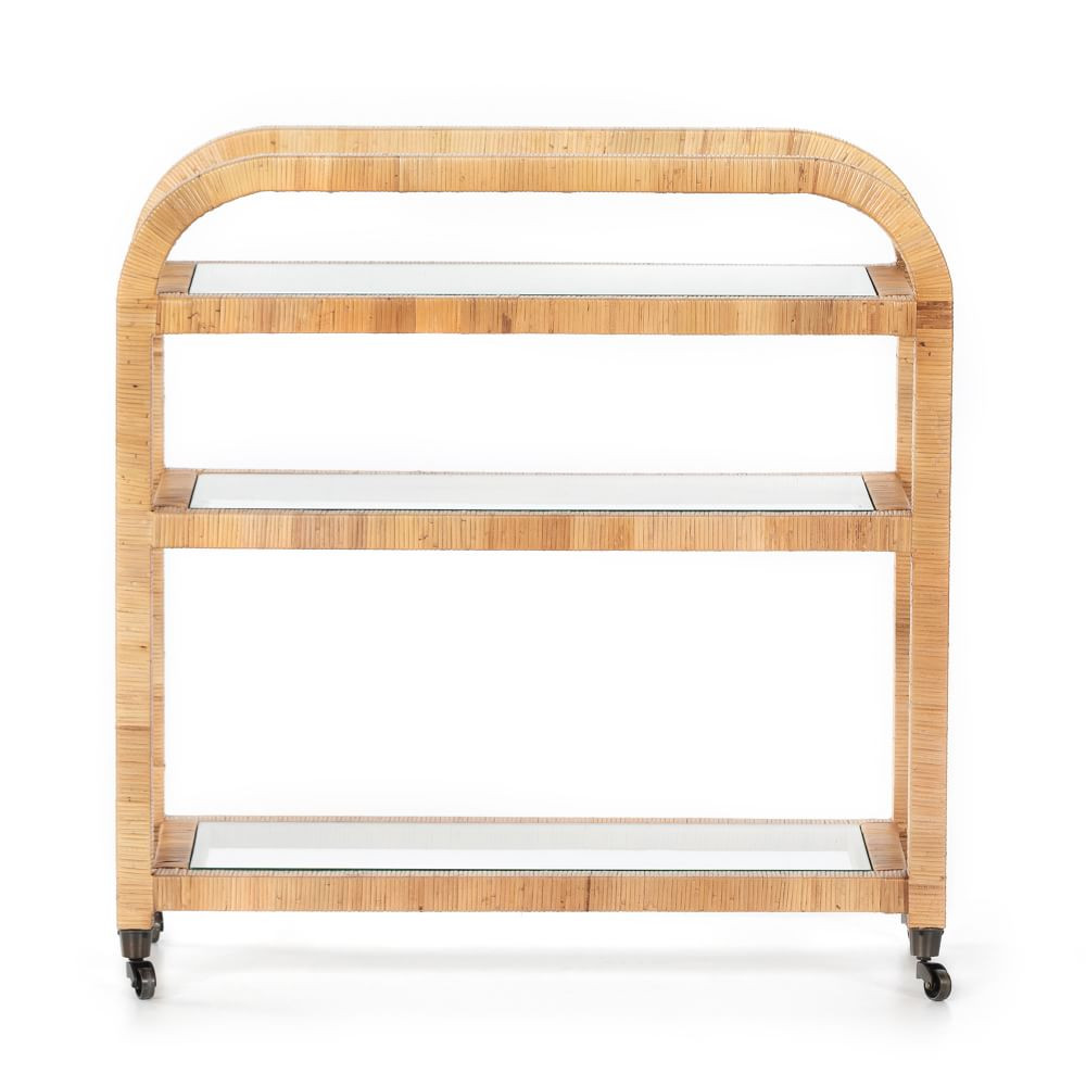 Rounded Wood Bar Cart,Wood, | West Elm (US)
