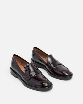 Sara Leather Patent Burgundy | Flattered