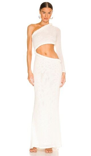 Dalia One Shoulder Dress in White | Revolve Clothing (Global)