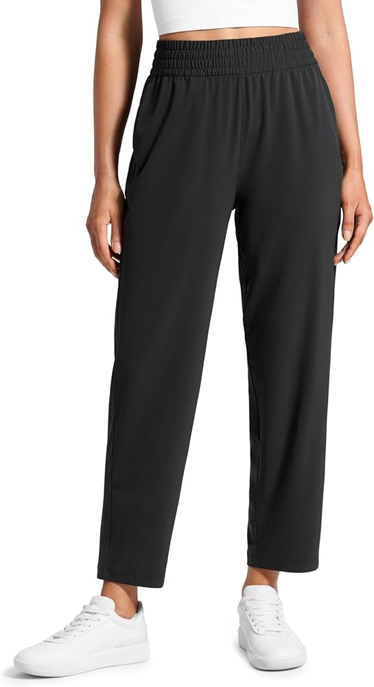 CRZ YOGA Lightweight Drapey Tapered Ankle Pants for Women 27" - 7/8 Casual Travel Work with Pocke... | Amazon (US)