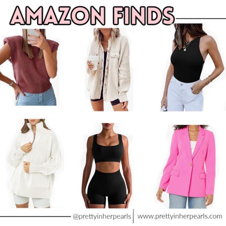 Amazon fashion finds. 
Black bodysuit, sports bra, blazer, shacket, and more  

#LTKGiftGuide #LTKstyletip #LTKunder50