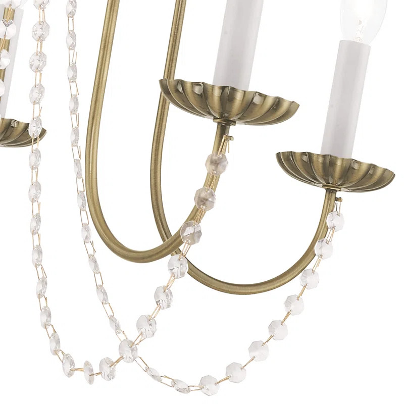 Andrews 5 - Light Candle Style Classic / Traditional Chandelier with Crystal Accents | Wayfair North America