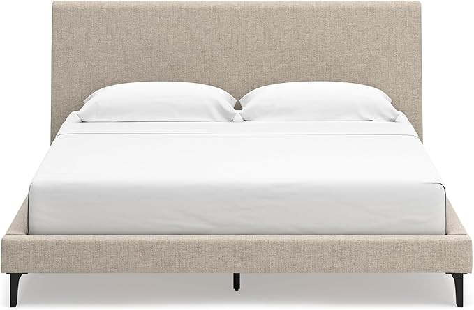 Signature Design by Ashley Cielden Contemporary King Upholstered Platform Bed with Wood Roll Slat... | Amazon (US)