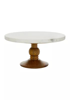 Monroe Lane Modern Mango Wood Cake Stand, White | Belk