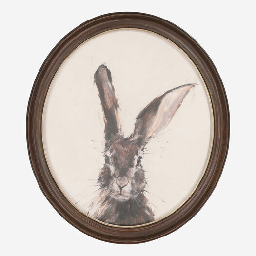 Rabbit Oval Wall Art 35x30cm | TK Maxx