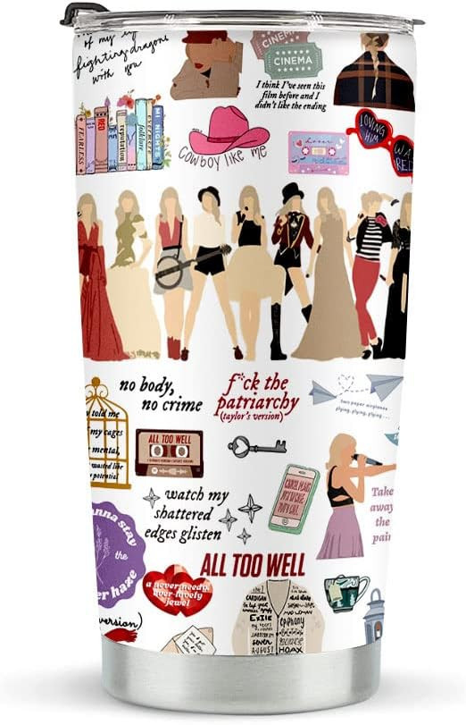 LONGXIN Music Lovers Gifts for Women, Stainless Steel Tumblers 20oz, TS Fans Tumbler, Friendship ... | Amazon (US)