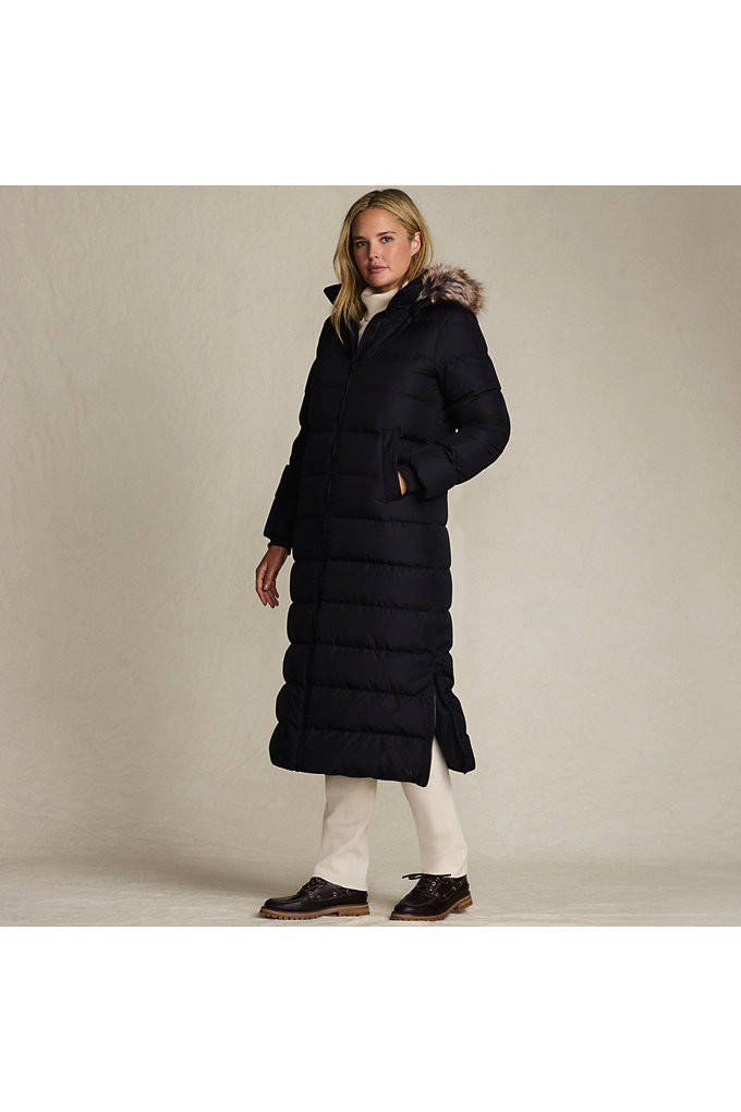 Women's Petite Max 600 Down Long Maxi Coat - Lands' End - Black - XS | Lands' End (US)