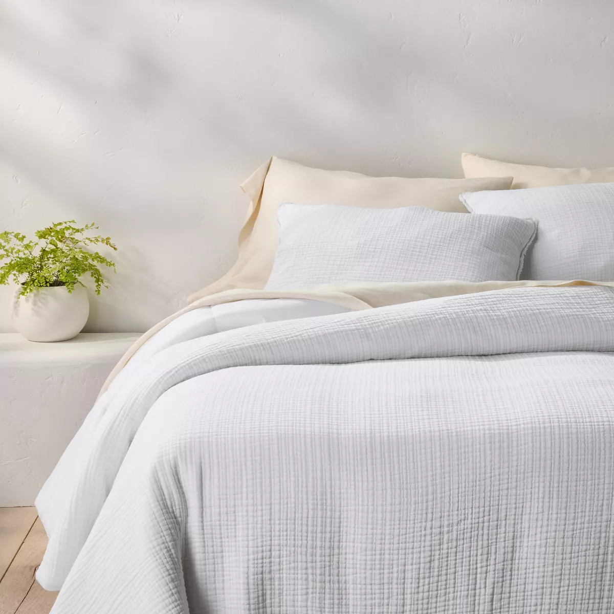 King Textured Chambray Comforter & Sham Set Natural - Casaluna™: OEKO-TEX Certified, 250 Thread... | Target