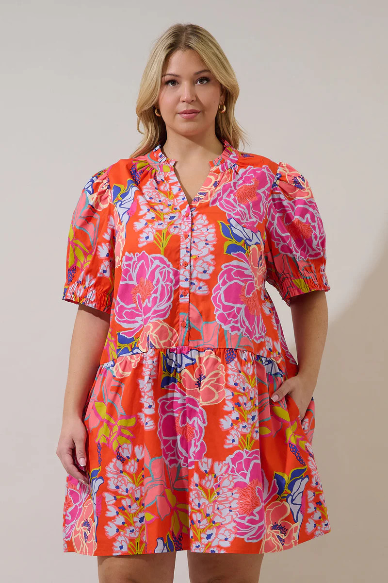 Verny Shift Mini Dress Dercy Floral Curve | Sugarlips